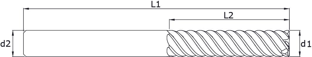 Solid carbide finishing end mills - Hard Long