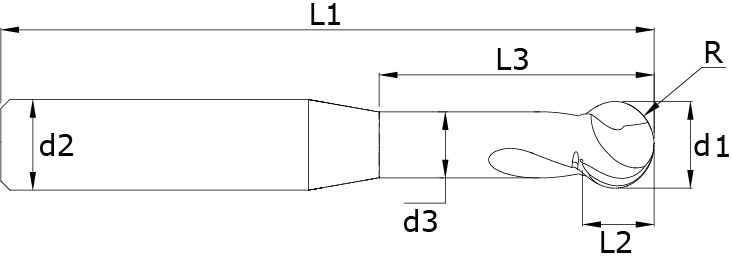 VHM - Radiusfräser - Ballcut 270°