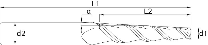 Solid carbide conical end millls - Taper