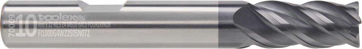 Solid carbide end mills - Fourex Inox