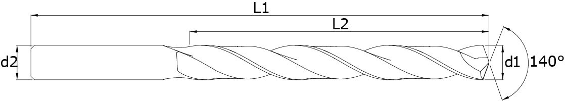 Solid carbide drills Long